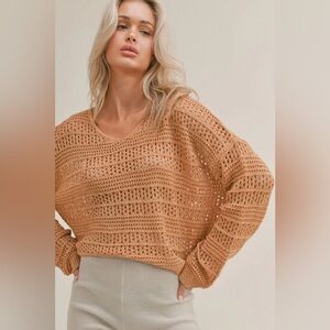 NWOT Sage the Label Starburst Open Knit Sweater